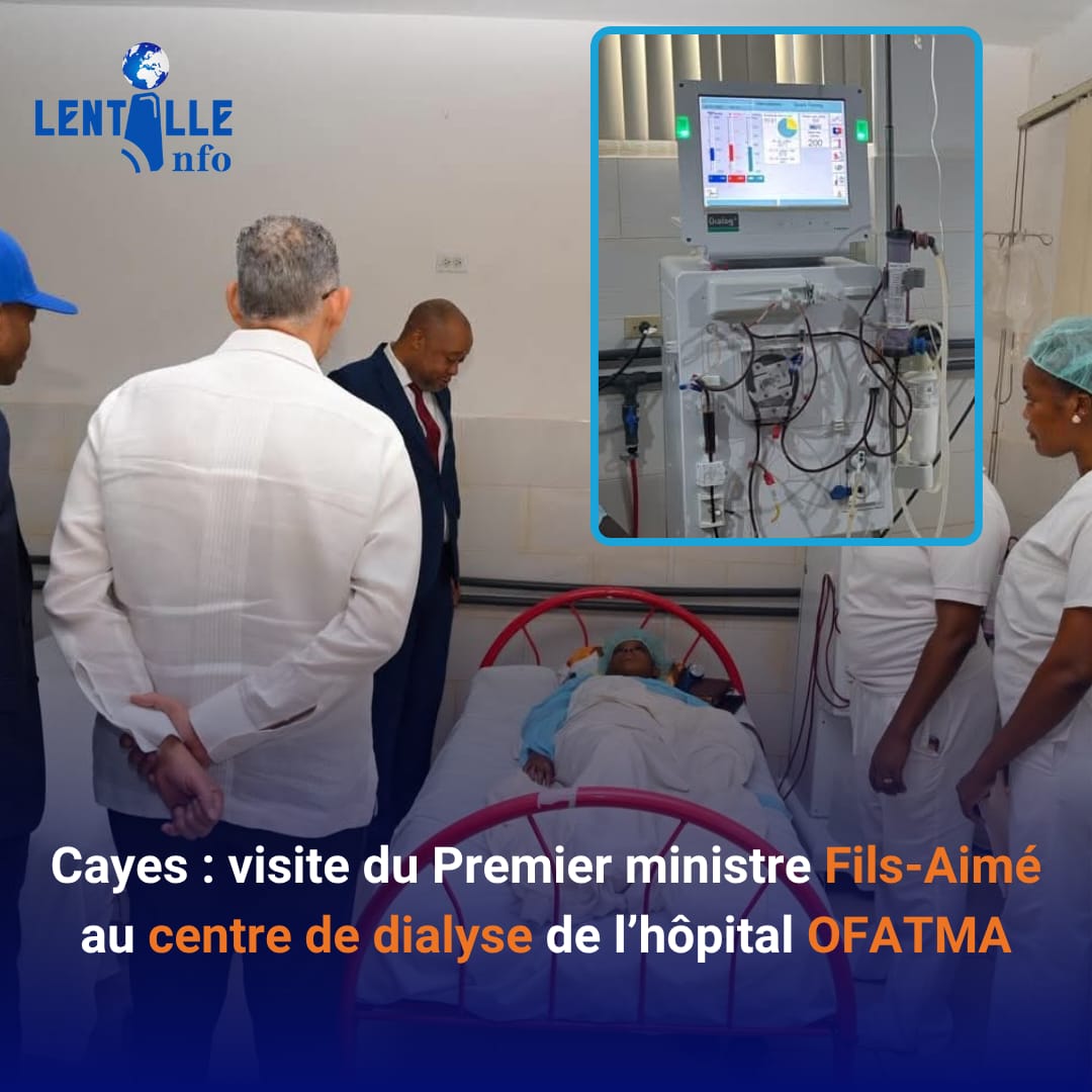 Cayes : visite du Premier ministre Fils-Aimé au centre de dialyse de l’hôpital OFATMA